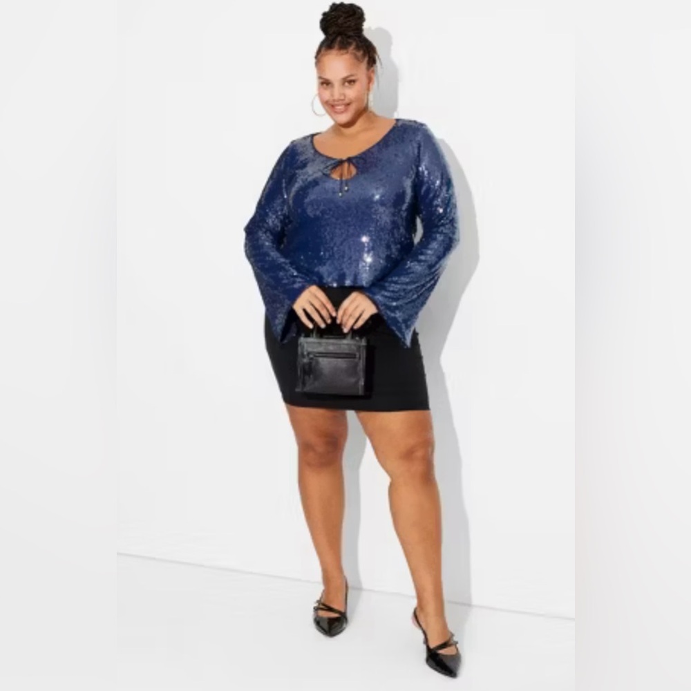 NWT Navy Sequin Top by Wild Fable